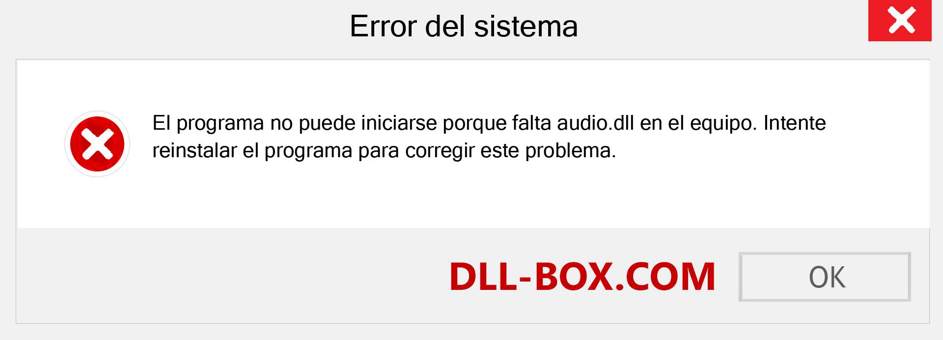 ¿Falta el archivo audio.dll ?. Descargar para Windows 7, 8, 10 - Corregir audio dll Missing Error en Windows, fotos, imágenes