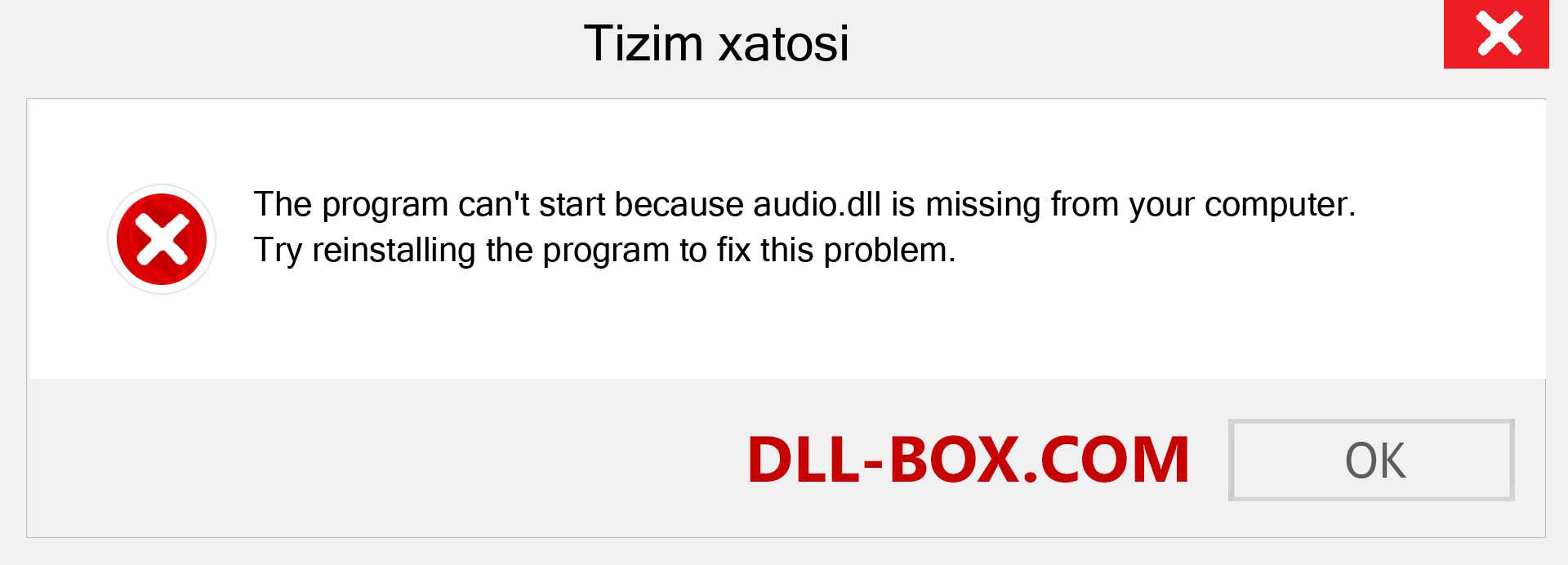 audio.dll fayli yo'qolganmi?. Windows 7, 8, 10 uchun yuklab olish - Windowsda audio dll etishmayotgan xatoni tuzating, rasmlar, rasmlar